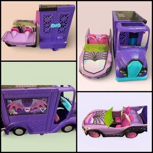 Monster High Ghoul Mobile Car and Monster High Fangtastic Rockin' Food Truck